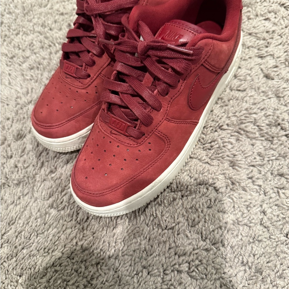 Nike Airforce One suede Burgundy Sneakers with cream Soles
